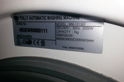 The typical location of a Serial Number on an LG Washing Machine